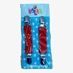 Nolan Glove Mitten Clips 1 Pair of Red Elastic